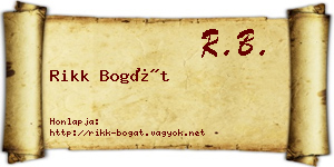 Rikk Bogát névjegykártya